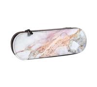 YsoLda Estuche para lápices, Estuche para bolígrafos, Estuche portátil de Cuero para Oficina Escolar, Almohadilla de mármol de Oro Blanco, mármol Rosa