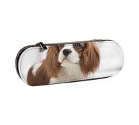 YsoLda Estuche para lápices, Estuche para bolígrafos, Estuche portátil de Cuero para Oficina Escolar, Cavalier King Charles Spaniel Brown Spaniel