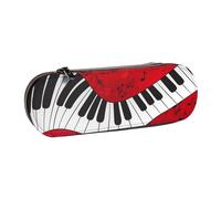 YsoLda Estuche para lápices, Estuche para bolígrafos, Estuche portátil de Cuero para Oficina Escolar, impresión de Piano de Notas Musicales