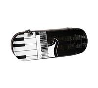 YsoLda Estuche para lápices, Estuche para bolígrafos, Estuche portátil de Cuero para Oficina Escolar, Notas de Guitarra y Pentagrama