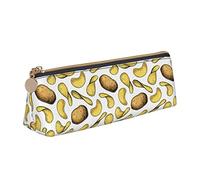 YsoLda Estuche para lápices, Estuche para bolígrafos Triangular con diseño de Patatas, Estuche portátil para lápices, Estuche de Cuero para la Escuela y la Oficina
