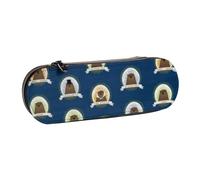 YsoLda Estuche para lápices, Estuche para lápices, Estuche portátil de Cuero para la Oficina de la Escuela, Lindos y Famosos marmotas, Color Azul