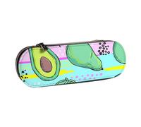 YsoLda Estuche para lápices, Estuche para lápices, Estuche portátil de Cuero para la Oficina de la Escuela, Aguacate con Dibujo a Mano Colorido