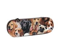 YsoLda Estuche para lápices, Estuche para lápices, Estuche portátil de Cuero para la Oficina de la Escuela, Delantales de Muchos Perros