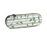 YsoLda Estuche para lápices, Estuche para lápices, Estuche portátil de Cuero para la Oficina de la Escuela, eucalipto de dólar de Plata Verde