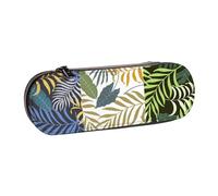 YsoLda Estuche para lápices, Estuche para lápices, Estuche portátil de Cuero para la Oficina de la Escuela, Tres Hojas Tropicales