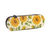 YsoLda Estuche para lápices, Estuche para lápices, Estuche portátil de Cuero para la Oficina de la Escuela, Girasol Dibujado
