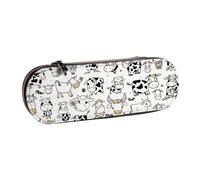 YsoLda Estuche para lápices, Estuche para lápices, Estuche portátil de Cuero para Oficina Escolar, colección de Vacas
