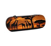 YsoLda Estuche para lápices, Estuche para lápices, Estuche portátil de Cuero para Oficina Escolar, Estampado de Jirafa bajo el árbol en África