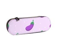 YsoLda Estuche para lápices, Estuche para lápices, Estuche portátil de Cuero para Oficina Escolar, Fruta Vegetal de Berenjena