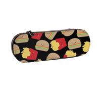 YsoLda Estuche para lápices, Estuche para lápices, Estuche portátil de Cuero para Oficina Escolar, Hamburguesa y Papas Fritas