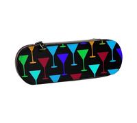 YsoLda Estuche para lápices, Estuche para lápices, Estuche portátil de Cuero para Oficina Escolar, patrón de Copa de Martini
