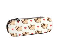 YsoLda Estuche para lápices, Estuche para lápices, Estuche portátil de Cuero para Oficina Escolar, Puglie Pug