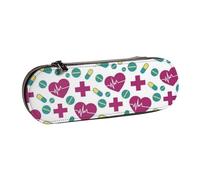 YsoLda Estuche para lápices, Estuche para lápices, Estuche portátil para lápices, Estuche de Cuero para la Oficina de la Escuela, patrón de Fondo de Farmacia