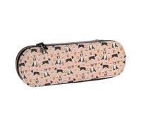 YsoLda Estuche para lápices, Estuche para lápices portátil, Estuche de Cuero para la Oficina de la Escuela, Bull Terrier Coffee Cafe Dog Breed Blush