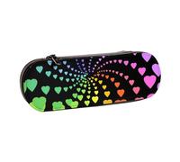 YsoLda Estuche para lápices, Estuche portátil para lápices, Estuche de Cuero para la Oficina Escolar, Corazones arcoíris