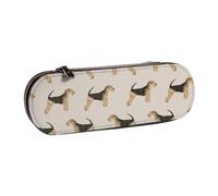 YsoLda Estuche para lápices, Estuche portátil para lápices, Estuche de Cuero para Oficina Escolar, Perro Airedale Terrier