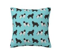 YsoLda Funda de Almohada, Funda de Almohada Decorativa, Fundas de cojín Suaves de 40x40 cm para sofá de Dormitorio, Tela de Perro Terranova, Perros Lindos