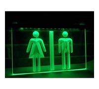 YSOLDA Inodoro Unisex Hombres Mujeres Letrero de neón LED, USB Personalizado 3D Grabado Luces de neón con atenuador, para Bar Centro Comercial baño Colgante de Pared Regulable Decorativo,RGB,30x20cm