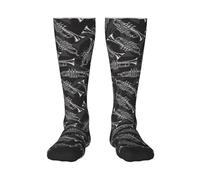 YsoLda Medias Calcetines de compresión Calcetines hasta la rodilla unisex Calcetines deportivos 55 CM para viajes,Trompetas de boceto en blanco y negro