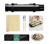 YSOOUA Sushi Kit Maker Sushi Bazooka Sushi Completo con alfombrilla de bambú Y Palillos para Hacer Principiantes con Alfombrilla de Sushi, Palillos, Manual en Ingles (Negro)
