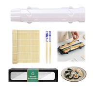 YSOOUA Sushi Kit Maker Sushi Bazooka Sushi Completo con alfombrilla de bambú Y Palillos para Hacer Principiantes con Alfombrilla de Sushi, Palillos, Manual en Ingles (Blanco)