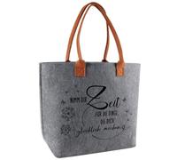 Ysound Bolsa de fieltro grande para mujer con texto en alemán | Tómese su tiempo para las cosas que te hacen feliz, regalo para mujeres, colega, jubilado, despedida de cumpleaños