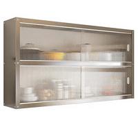 YSPZDQ Armario Cocina Montaje Pared, Fácil Instalación Vitrina con Puertas Correderas, Armario Despensa Acero Inoxidable, Resistente 25 kg Alacena para Cocina, Baño, Garaje(100 x 35 x 70cm)