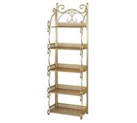 YSPZDQ Estantería Almacenaje Estrecha Portátil Plegable, Estantería Libros Sin Ensamblaje, Estantería Metálica 3/4/5 Niveles para Dormitorio, Sala, Cocina, Baño, Oficina(Coffee,4 Tier)