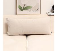 YSPZDQ Funda de Cojín y Almohada Rectangular Larga, Suave y Esponjosa, Decorativa y Sin Relleno, de Pana con Cremallera, para Sofá Cama de Sala de Estar y Dormitorio(White,60x 30 cm)