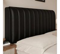 YSPZDQ Funda para Cabecero de Cama con Cobertura Total 360°, Gruesa & Impermeable Funda de Cabecero, Suave Cuero Sintético PU, para Doble/Individual/Queen/King(Black,150cm)