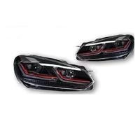 YSQIFBABD Cubierta Faro Coche Para VW Para Golf 6 2009-2012 Kit De Faros LED Con DRL Secuencial Y Haz Alto/bajo HID Bi-Xenón, Carcasa A Prueba Polvo Lentes Faros Cubierta(LED-Red)