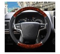 YSQOFDNFD Cubierta Volante para Toyota para Land para Cruiser para Prado para FJ para Cruiser Funda Volante Coche Antideslizante Piel Sintética con Veta Madera Caoba Funda De Volante(Negro)