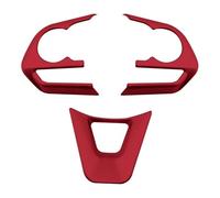 YSQOFDNFD Decorativo Interior 3 Unids/Set Pegatinas Embellecedoras Cubierta Botón Volante Coche para Toyota para Corolla Cross XG10 2019-2023 ABS Fibra De Carbono Ribete Interior Automóvil(Red-3pcs)