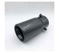 YSQOFDNFD Silenciador Escape Universal 70 Mm Entrada 76 Mm Salida Coche Escape Cola Silenciador Punta Acero Inoxidable Plata Negro Terminales De Escape Tubos Accesorios Auto(Fibra de Carbon)