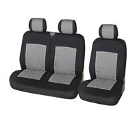 YSQOJF Cubierta Asiento Automóvil 1 + 2 Fundas Asientos De Coche Cubierta Material Alto Neumático Fibra Poliéster para Protectores para Ford para Transit Cubreasiento(Grey)