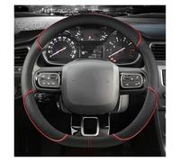 YSQOJF Funda Volante Coche Funda De Volante Tipo D para Citroen C3 II III 2009-2020 C3 para Aircross 2017-2021 para Berlingo 3 C4 para Picasso 2 Volante Cuero(Rojo)