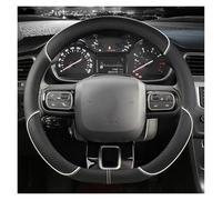 YSQOJF Funda Volante Coche Funda De Volante Tipo D para Citroen C3 II III 2009-2020 C3 para Aircross 2017-2021 para Berlingo 3 C4 para Picasso 2 Volante Cuero(Blanco)