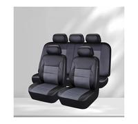 YSQOJF Fundas Asientos Coche para Ford para Fiesta Universal Conjunto Completo PU Cuero Malla Fundas Asiento Coche Accesorios Interiores Coche Fundas Asiento Coche(Grey)
