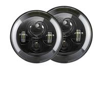 YSQOJF Para Land Para Rover Para Defender 90 1997 2 Uds Coche 7 "faro Led Alto/bajo H4 Halo Ángulo Ojos Cubierta Transparente Faro(2 pcsHalf-7inch)