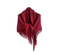 YsRoad Pañuelo Triangular Mujer - Chal con Flecos - Bufanda Oversize Imitación Cachemira - Poncho de Invierno Cálido y Elegante 185x60cm Blanco Beige Caqui Gris Azul Café Burdeos