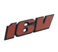 YSRWTBBA Pegatina 3D for Coche, Insignia de Parrilla Delantera MK2 roja de 16V, Emblema de Maletero con Letras for Parrilla Fácil de Instalar, Solo Hay Que Quitar y Pegar.(16V Rear)