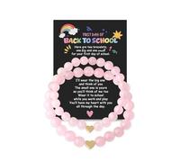 YSSHIN Regalo de separación de ansiedad para el regreso a clases, pulsera para el primer día de jardín de infantes/escuela, mamá y yo, Mediano, Sin piedra preciosa