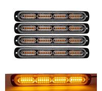 YSSMAO 4PCS 24 LED Strobe Marcador Coche de la luz de la Motocicleta Que Destella del Lado de la lámpara remolques de camión de Emergencia Advertencia luz estroboscópica Policía