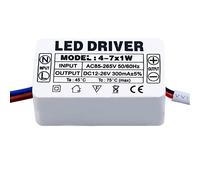 YSSMAO Conductor LED 300mA 1-3W 4-7W 8-12W 18-25W 36W 300MA LED Fuente de alimentación LED Adapt Unidad AC85-265V LED Luces transformadores Controlador para Leds,7w