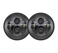 YSSMAO Faro de la Motocicleta de 7 Pulgadas E9 Dot E-Stark LED Faros de la luz del Faro de Offroad Lada 4x4 Niva UAZ H4 HI Baja Baja Baja 50W 30W 12V 24V 2 PCS