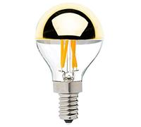 YSSMAO Filamento LED Dimmable Sliver Bombilla G45 Gold Mirror Top Retro Globo Lámpara 4W LED Edison Bulbs Cálido Blanco 2700k 220V,Oro,E14 Base