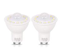 YSSMAO GU10 PIR Sensor De Movimiento LED Bombillas 5W, 50W Equivalente 500Lm Día Blanco 6000K para Escaleras Garaje Corredor Pasarela Pasarela 2Pack,Warm White