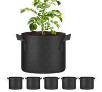 YSSOA 5Pack 5 Gallon Grow Bags Aeration Nonwoven Fabric Plant Pots with Handles Heavy Duty Gardening Planter for Potato Toma