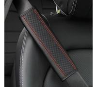 YSSQOVO 2 Piezas Fundas de Cinturón de Seguridad para BMW 3er F30 2011-2019, Almohadillas Protectoras Piel de Microfibra Relieve Negro y Rojo